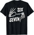 Six Seven Meme Skeleton Hands Trendy Halloween Unisex T-Shirt