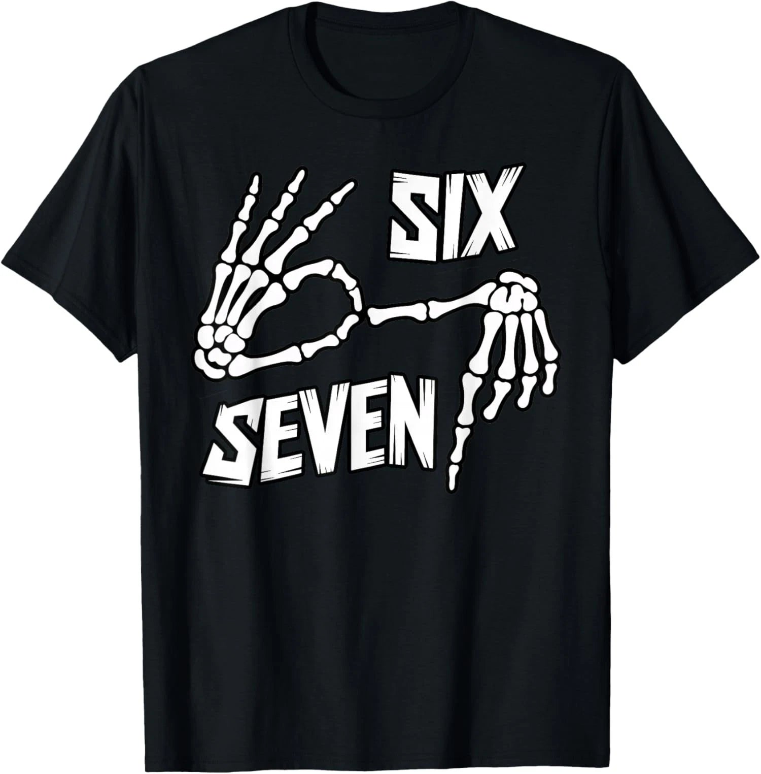 Six Seven Meme Skeleton Hands Trendy Halloween Unisex T-Shirt