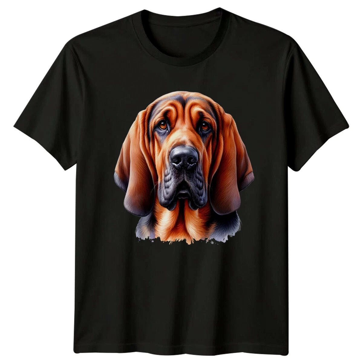 Cute Bloodhound Dog Breed Portrait Pet Animal Lover Graphic T-Shirt