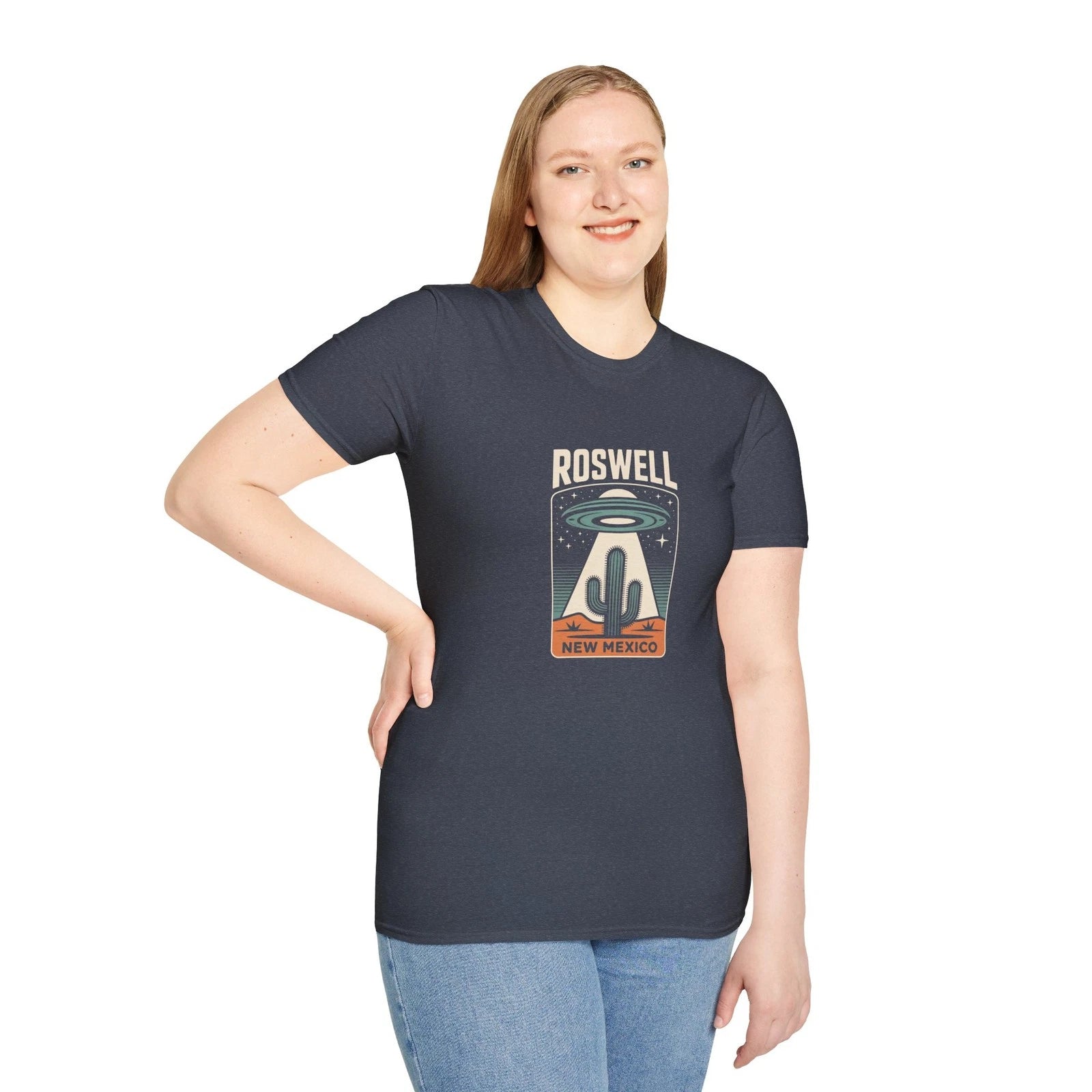ROSWELL UFO AREA 51 Minimalist Transparent Graphic Urban Tee