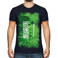 Saudi Arabia Grunge Flag Men T-Shirt Al-Mamlaka Al-‘Arabiyyah As