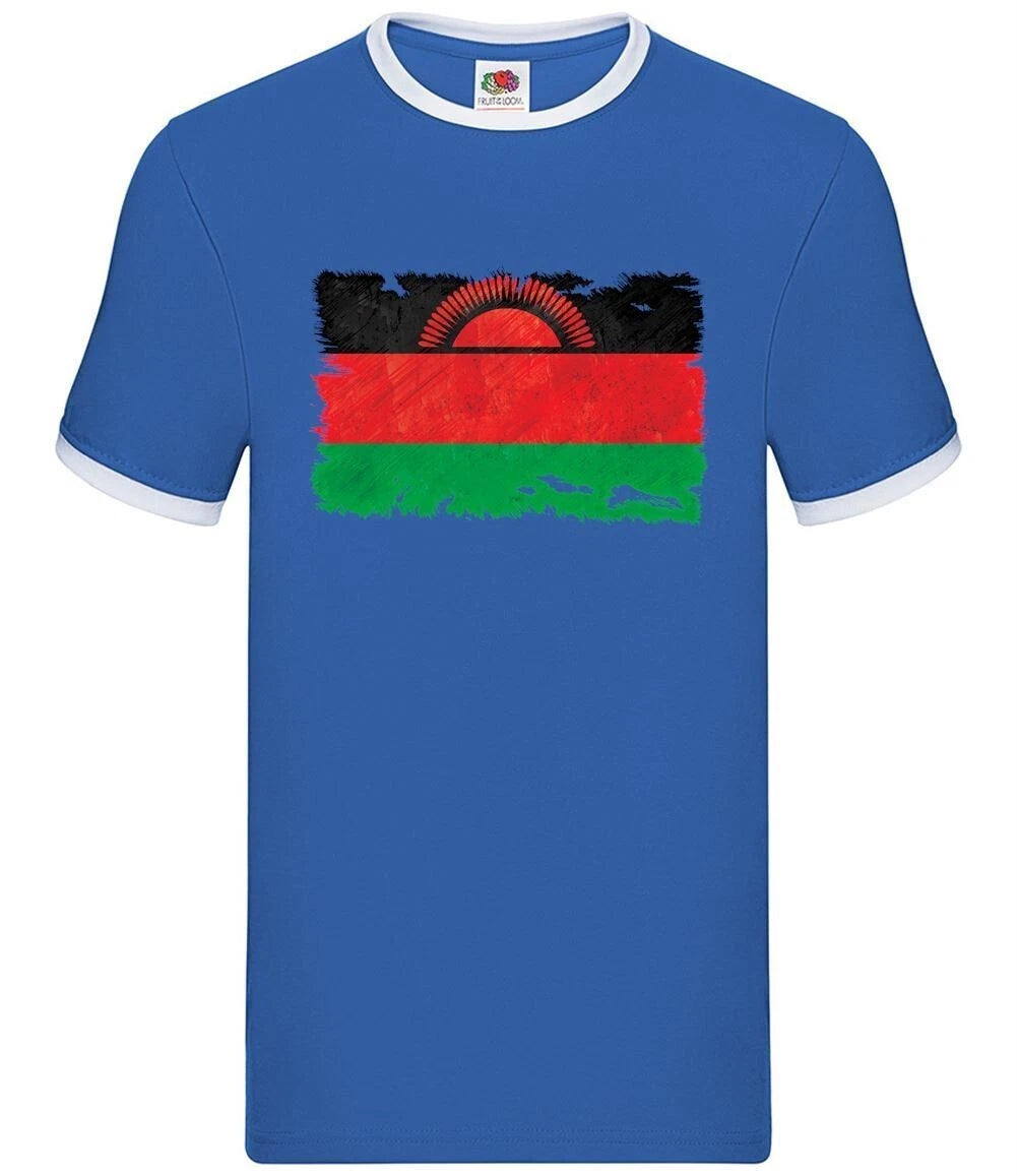 Malawi Grunge Style Flag - Men Contrast - Malawian Africa Country Travel