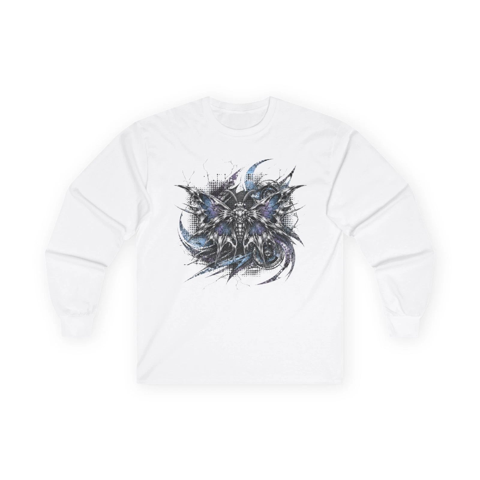 Cyber Y2K Moth Shirt Chrome Butterfly Gothic Grunge Fairycore Graphic Tee