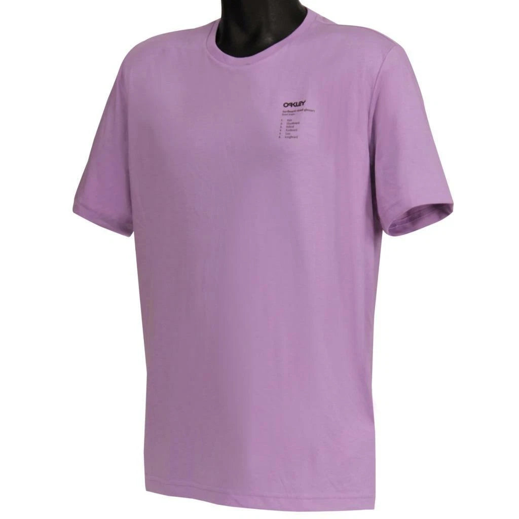 Oakley Surfboard Types Tee Mens Size M Medium Dusty Lavender Back Detail T-Shirt