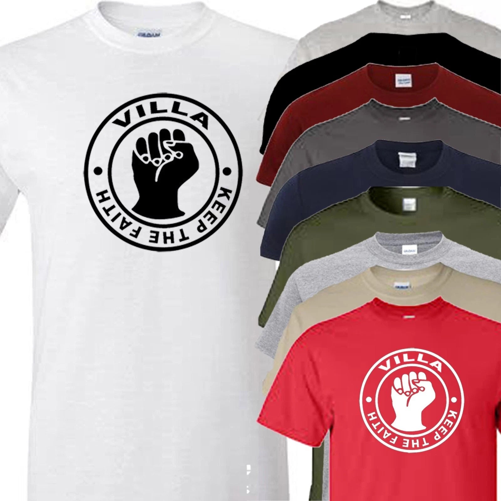 Villa T shirt football novelty keep the faith grandad dad design father day