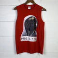 Pug Life Gildan Ultra Cotton Red Graphic Tee S Sleeveless Shirt Thug Dog Funny