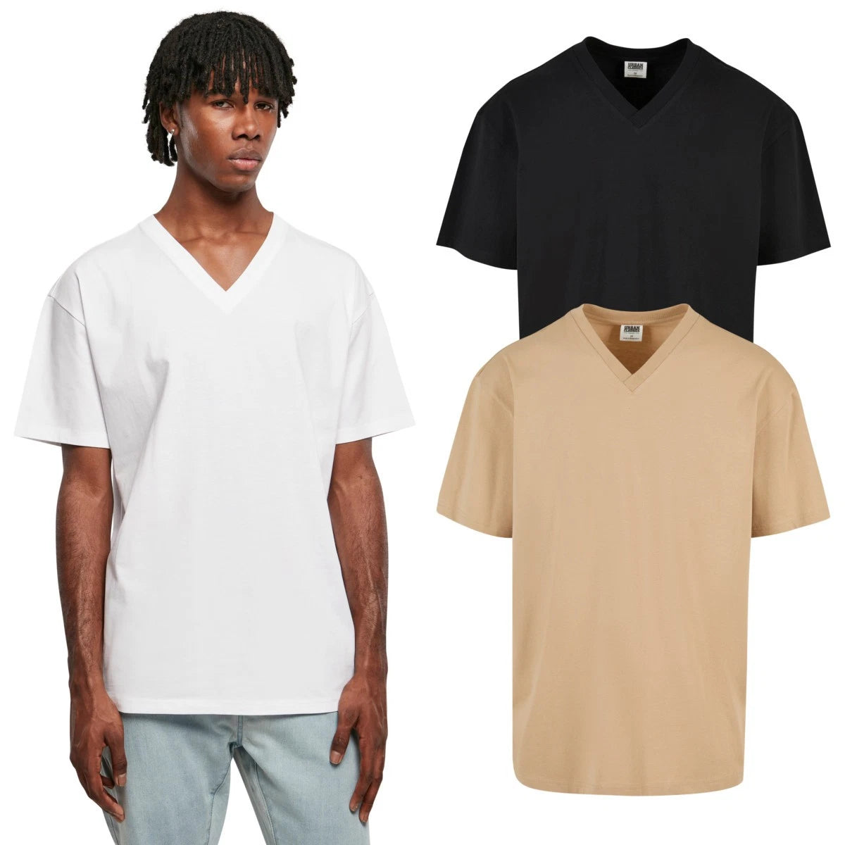 Urban Classics Organic Oversized V-Neck Tee T-Shirt 100% Cotton Men
