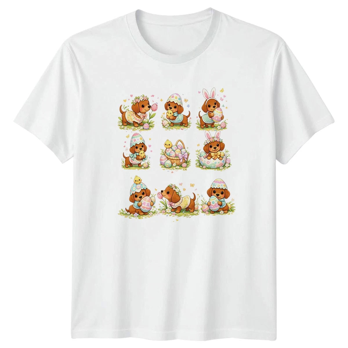 Cute Dachshund Easter Puppy Womens T-Shirt Weiner Dog Easter Gift For Her