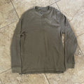 TrueTimber Mens Henley Shirt Large Olive Green Waffle Knit Long Sleeve Thermal
