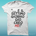 Men's T-shirt Phrase 'And on the seventh day God ..' Gift Idea Road to Happiness