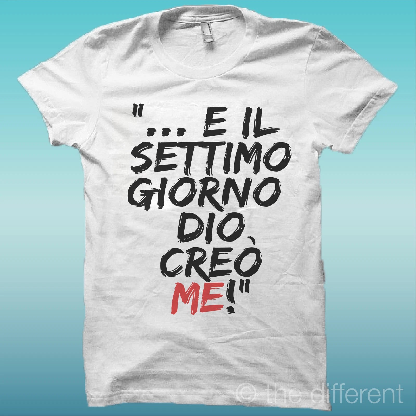 Men's T-shirt Phrase 'And on the seventh day God ..' Gift Idea Road to Happiness
