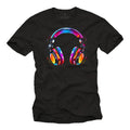 Mens Headphone Print T-Shirt Hip Hop Design Boys Teenagers Teens