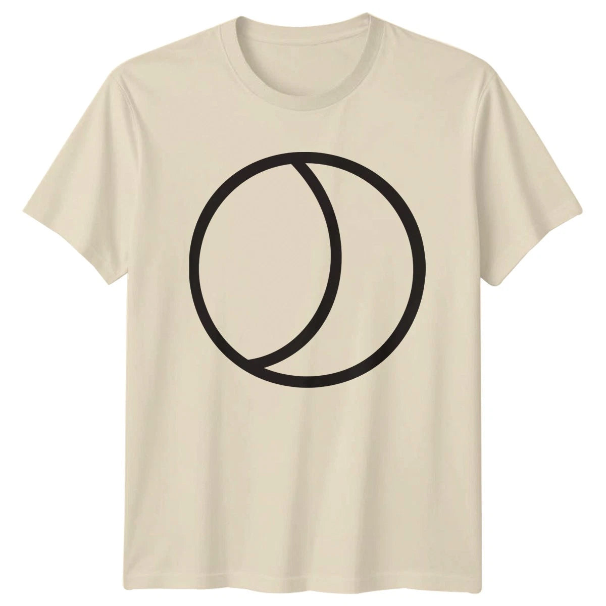 Minimalist Crescent Moon Outline Art T-Shirt Moon Phase Celestial Birthday Gift