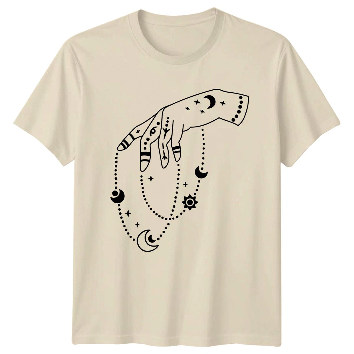 Mystic Hand Celestial Moon Stars Spiritual T-Shirt Celestial Boho Spirituality
