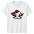 Cute Peeking Cow Womens T-Shirt Cow Animals Birthday Gift For Her