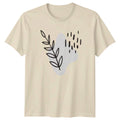 Minimalist Abstract Leaf Branch Organic T-Shirt Botanical Nature Birthday Gift