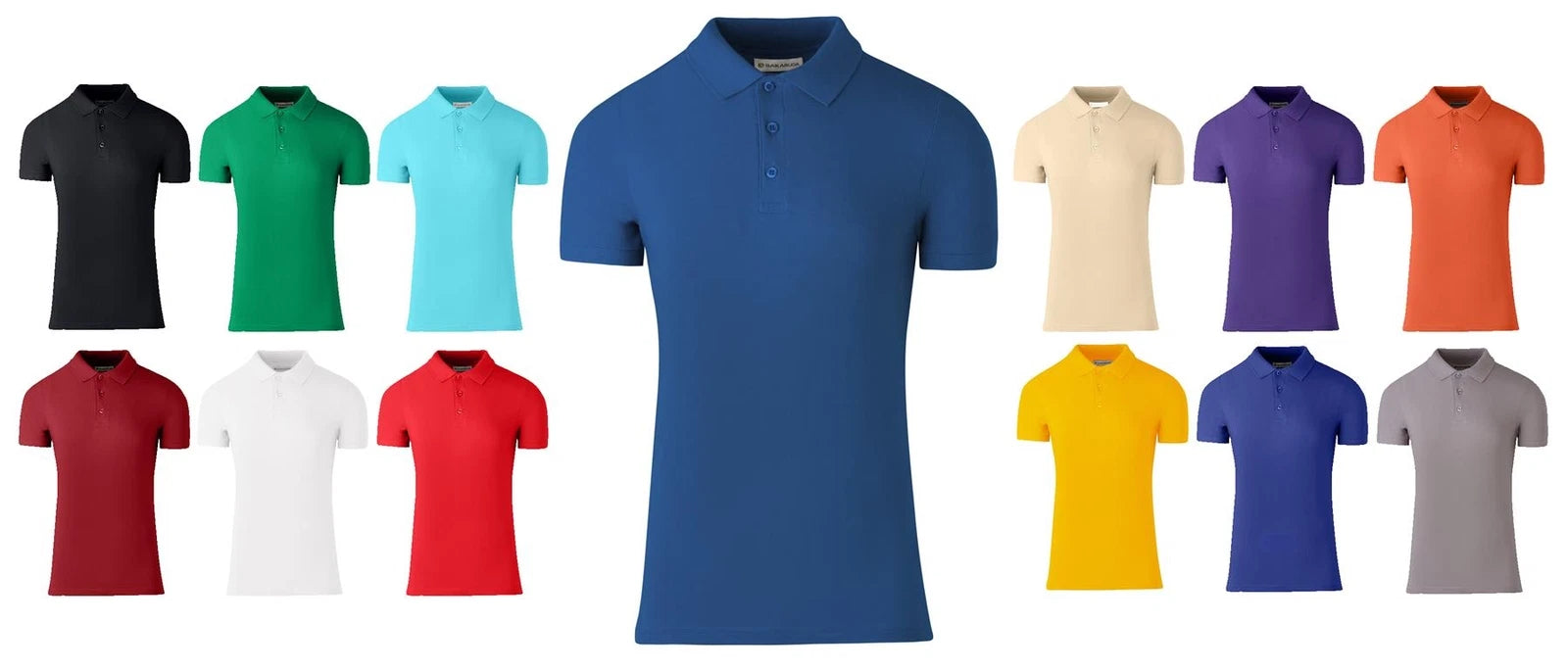 Men's Pure Cotton Plain Top Short Sleeve Polo Tee T-shirt