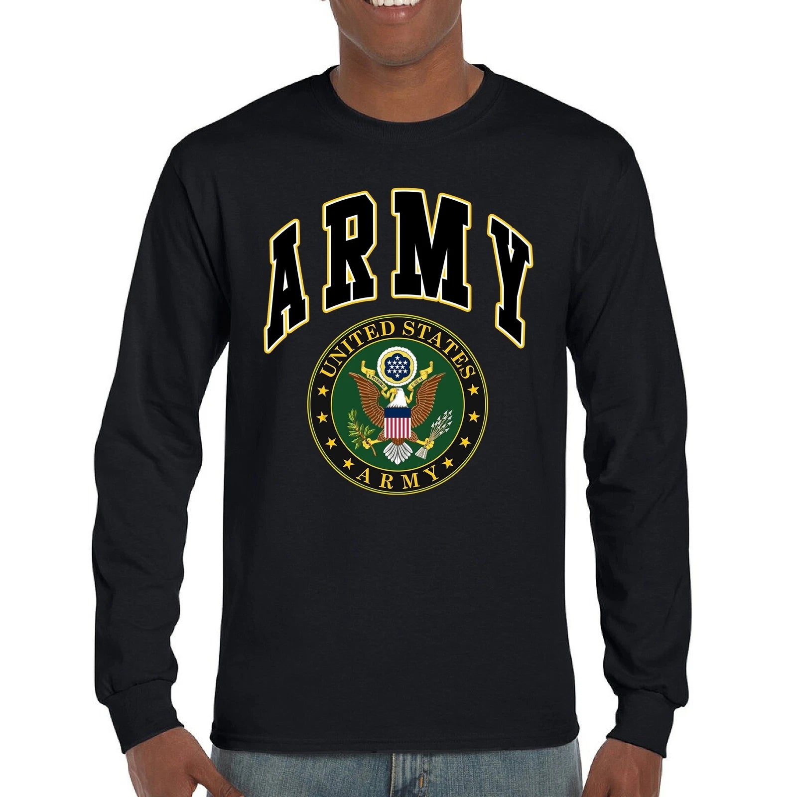 United States Army Long Sleeve T-Shirt Army Crest Patriotic