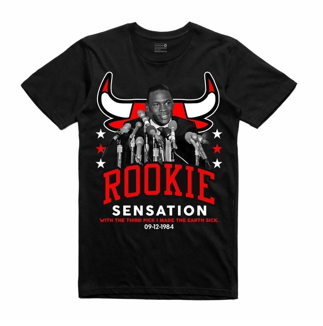 NEW Streetwear on Demand MJ ROOKIE SENSATION BLACK Tee Shirt SM-3XL MADE IN USA