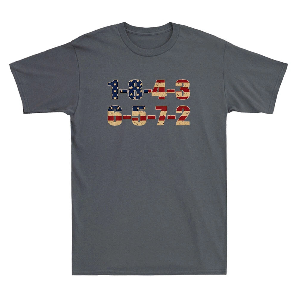 USA Flag 18436572 Firing Order Small Block Engine V8 Block Vintage Men's T-Shirt