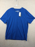 Perry Ellis Pima Cotton V-Neck T-Shirt Blue XL Short Sleeve