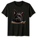 Cute Scottish Terrier Dog Peekaboo Graphic Dog Breed Pet Lover T-Shirt