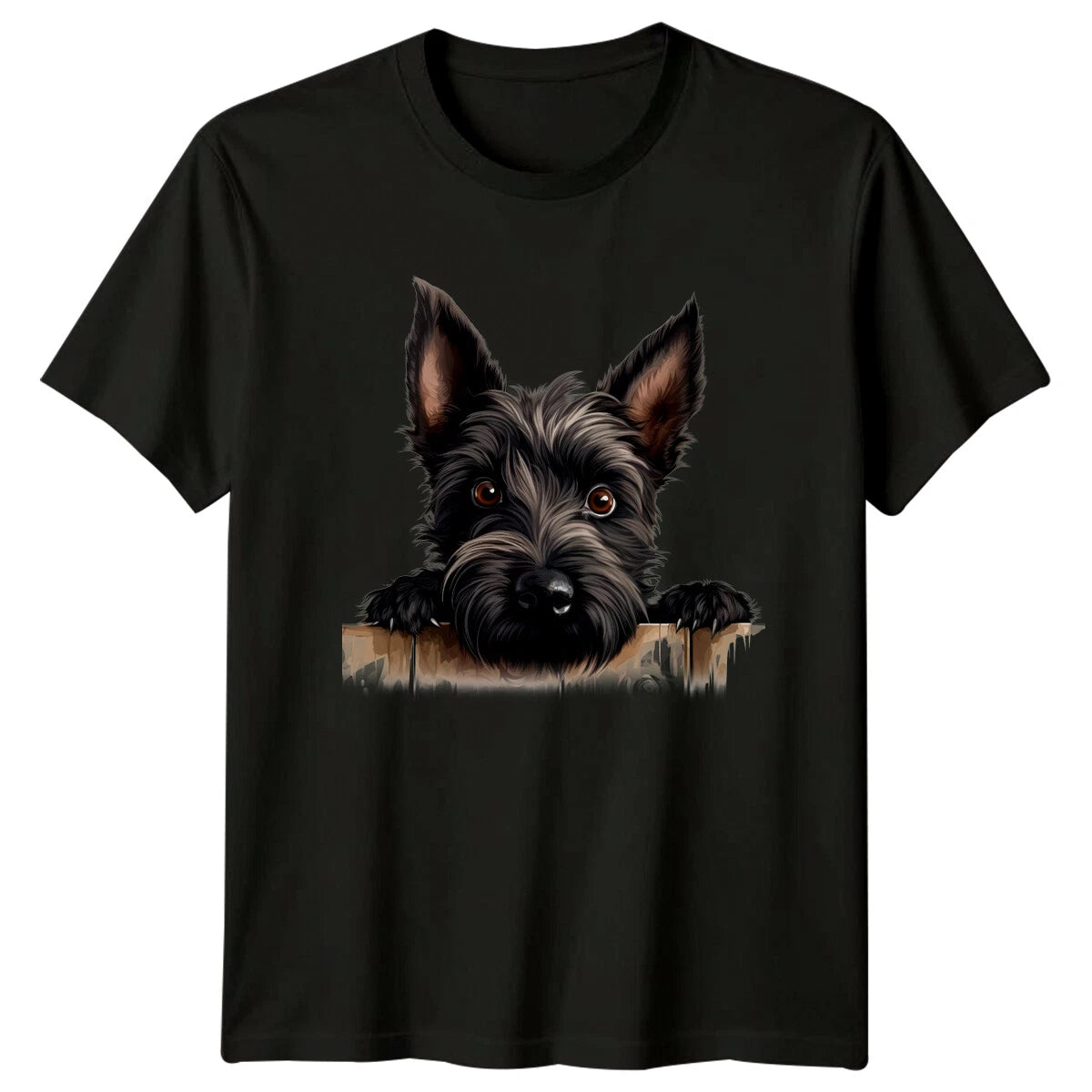 Cute Scottish Terrier Dog Peekaboo Graphic Dog Breed Pet Lover T-Shirt