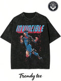 Retro Comic Hero Streetwear Black T shirt