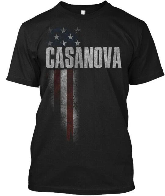 Stylish Casanova Family American Flag T-Shirt Made in the USA Size S to 5XL