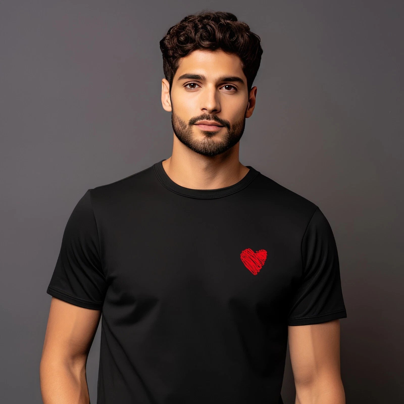 Mens Custom Short Sleeve Printed T-Shirt in France Black Color