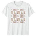 Pastel Bunny Rabbit And Bow Womens T-Shirt Pastel Checkered Print Easter