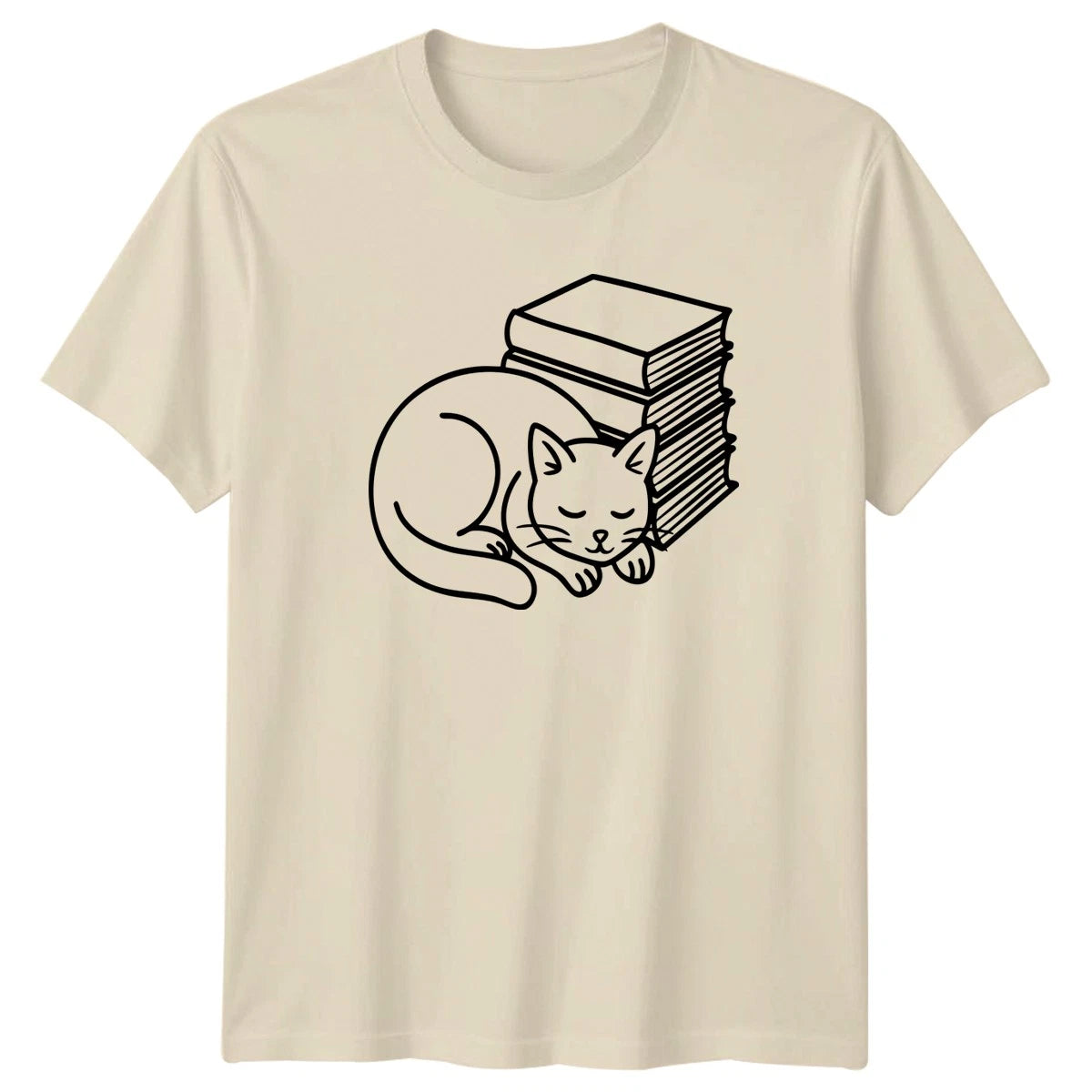 Sleeping Cat Book Lover T-Shirt Reader Librarian Gift For Him And Her