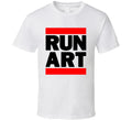 RUN ART RETRO RAP HIP HOP WHITE T SHIRT