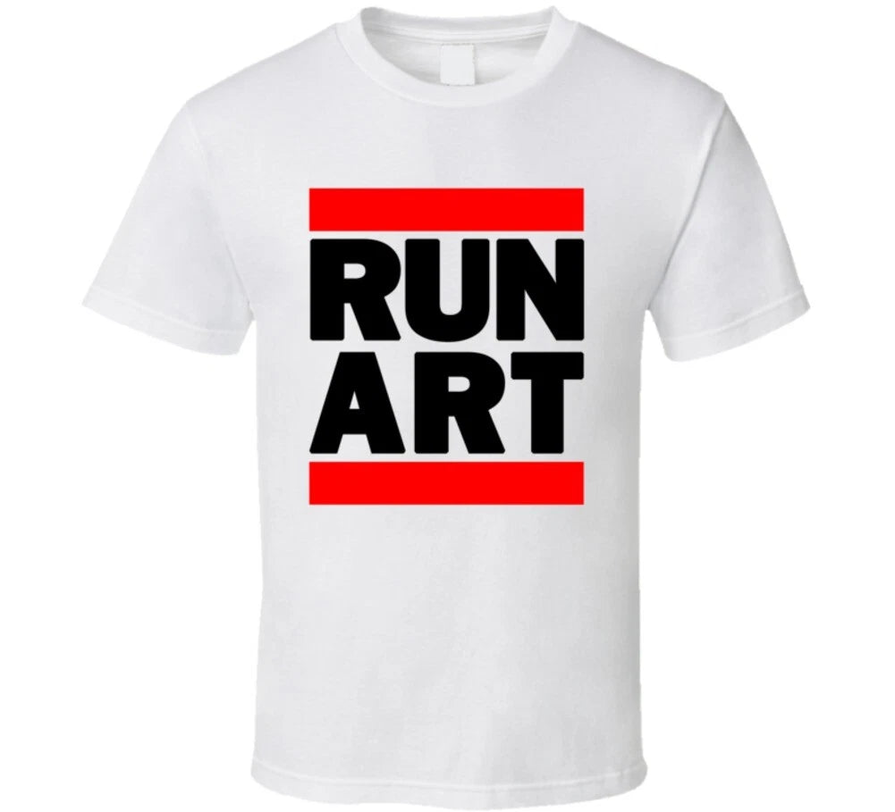 RUN ART RETRO RAP HIP HOP WHITE T SHIRT