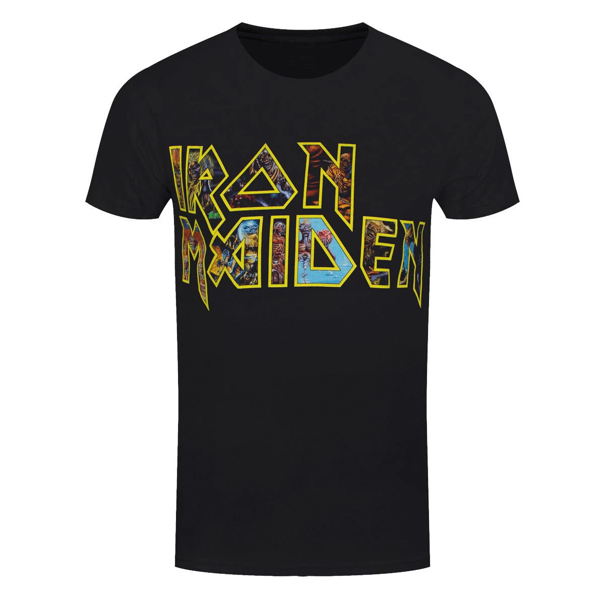 Iron Maiden T-Shirt Eddie Logo Rock Band New Black Official