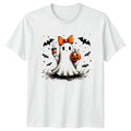 Cute Ghost Halloween Graphic Tee Mens Womens Spooky Season T-Shirt