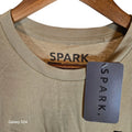 SPARK Mens T Shirt Size S Tan Graphic Print Cotton Casual Top