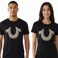 $69 TRUE RELIGION Black POP ART HORSESHOE Short Sleeve Designer Graphic T-shirt