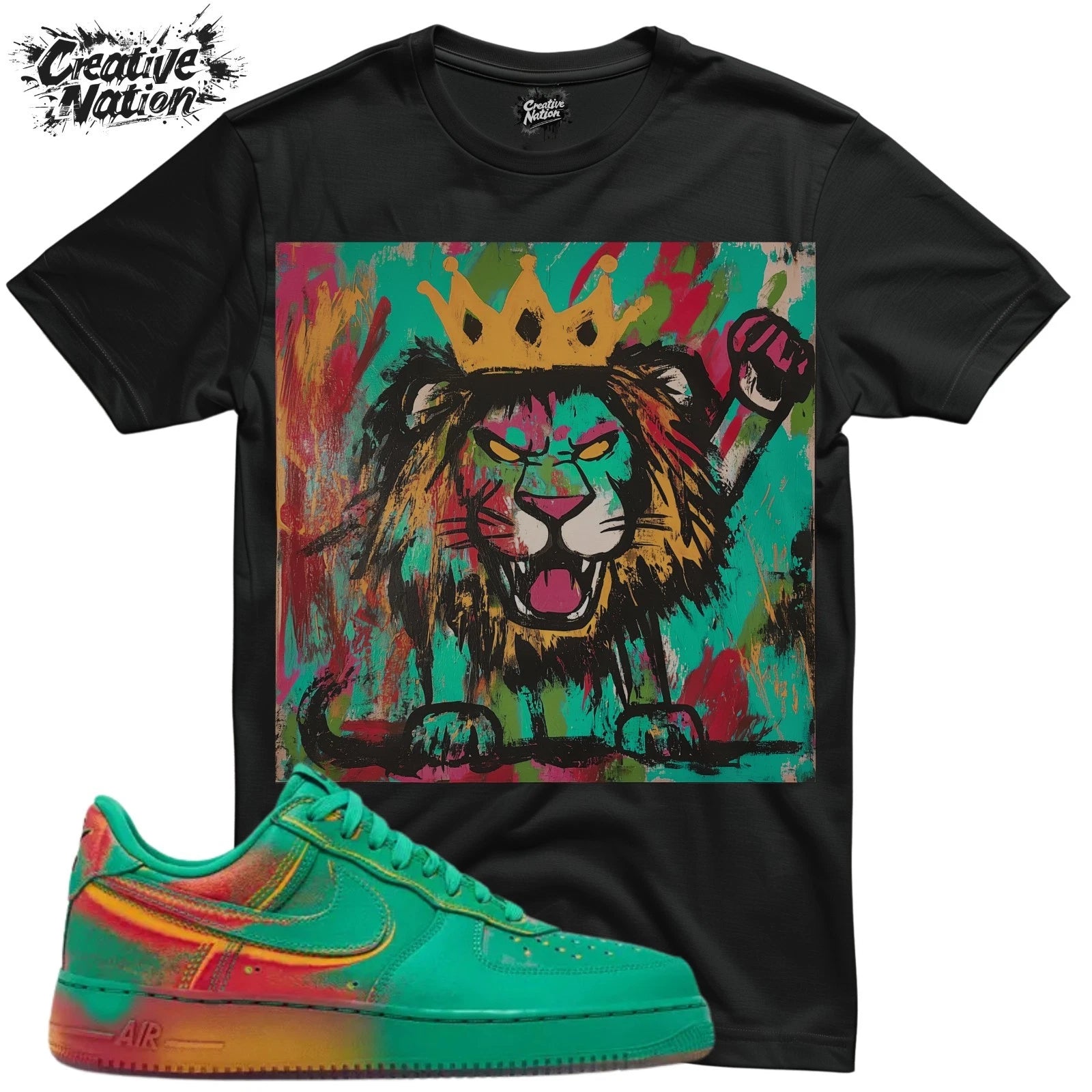Shirt To Match Green Unisex Tee Sneaker Shirt Lion Shirt For Sneaker Tee Outfit