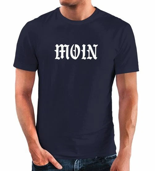 Men's T-Shirt Printed Moin Lettering Inscription Morning Greeting Dialect