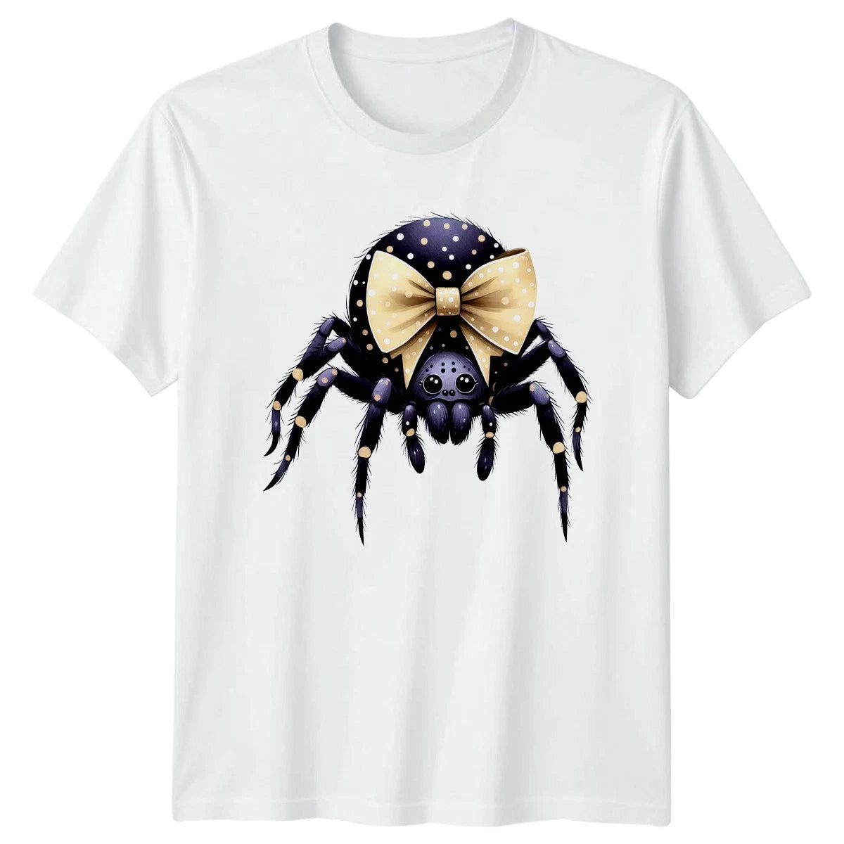 Cute Coquette Spider Bow Womens T-Shirt Spooky Season Halloween Gift For Her