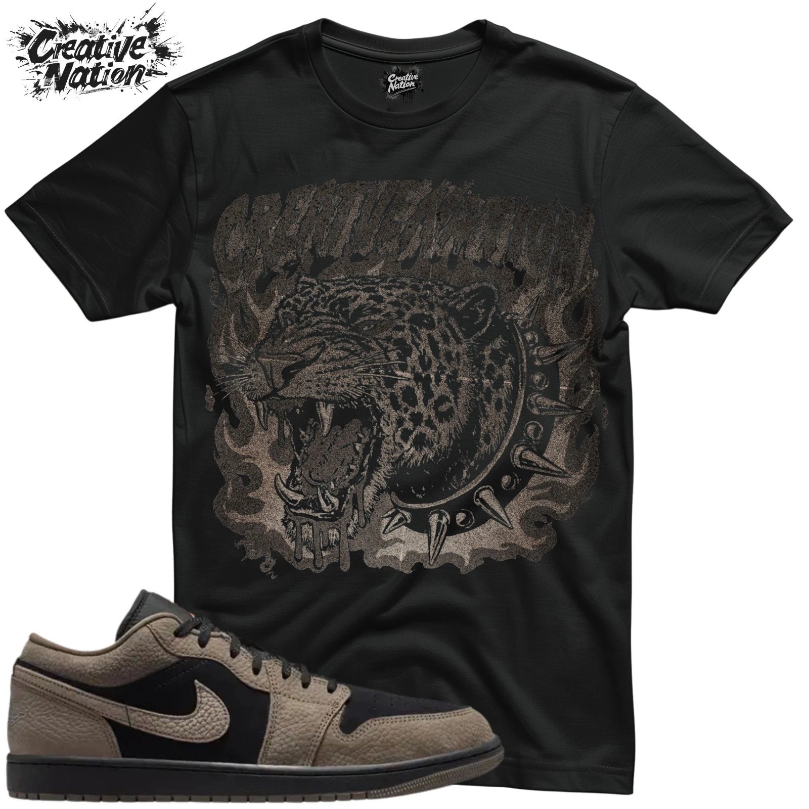 Shirt To Match 1 Low SE Olive Grey Unisex Tee Sneaker Shirt Leopard Shirt