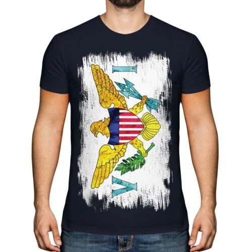 US Virgin Islands Grunge Flag Men T-Shirt Gift Clothes Jersey