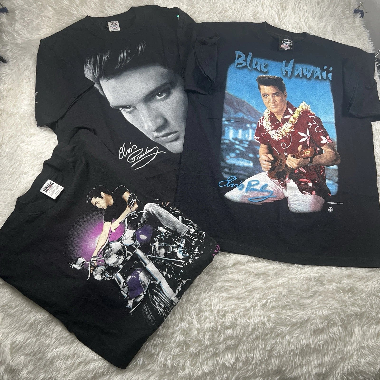 Vintage Elvis Presley Shirt LOT OF 3 Size XL King Of Rock Music 90s Rare