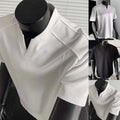 Flat Measurement Sizing For Casual Outings Men V-neck T-shirt Minimalist Design