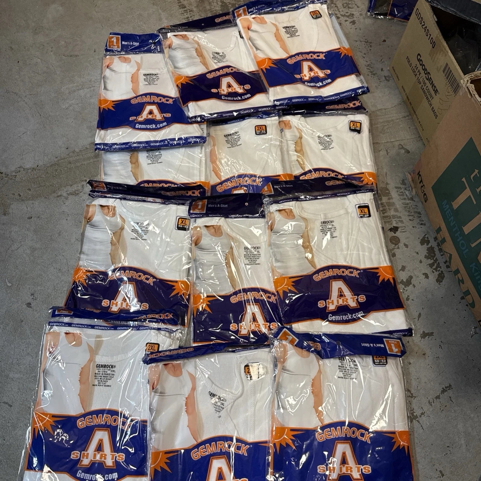 Lot Of 200 - A Shirt/tang Top (mostly Individually Wrapped ) Sized Small To 4xL