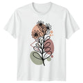 Abstract Boho Botanical Line Art Womens T-Shirt Boho Aesthetic Nature