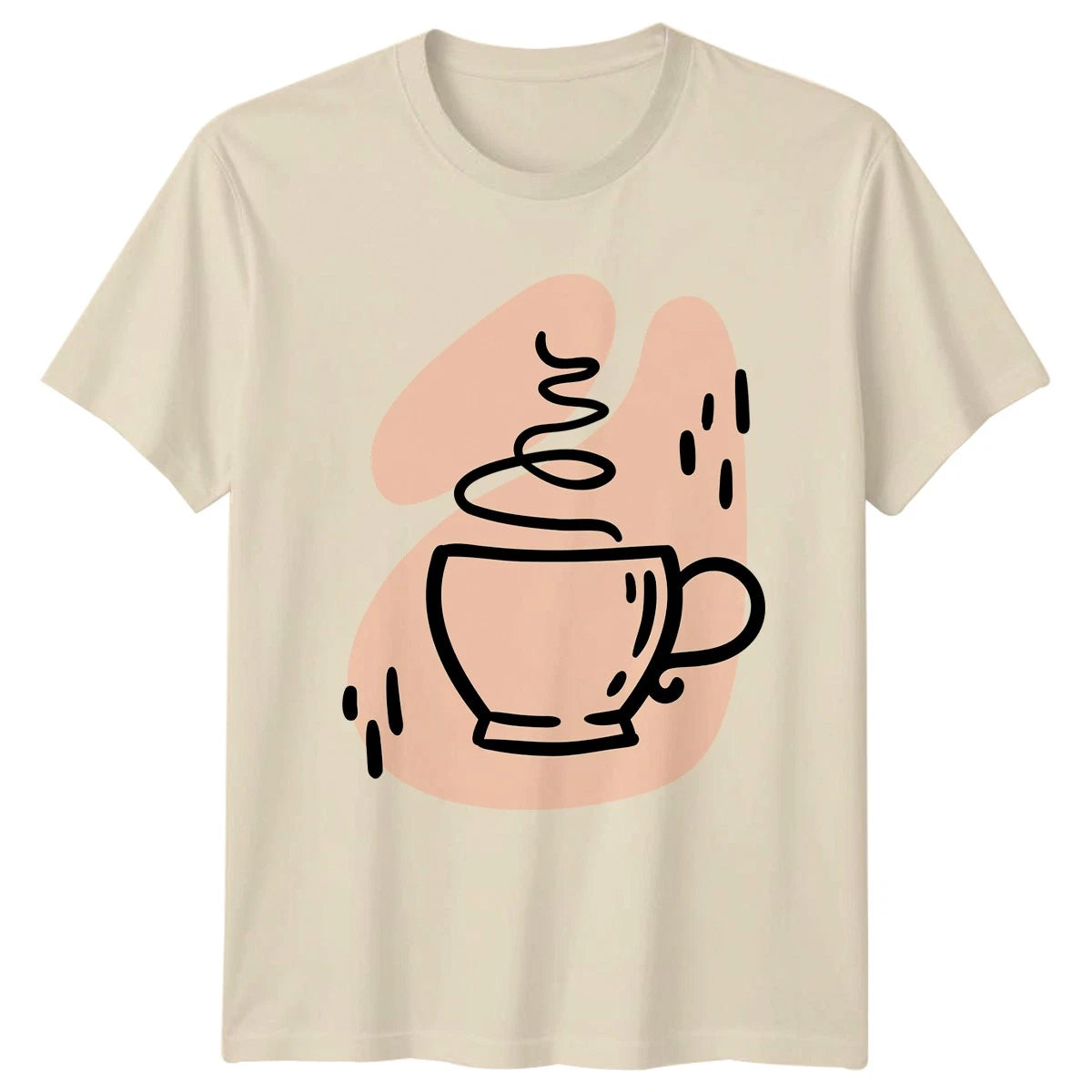 Warm Coffee Cup Abstract Minimalist T-Shirt Coffee Lover Drink Birthday Gift