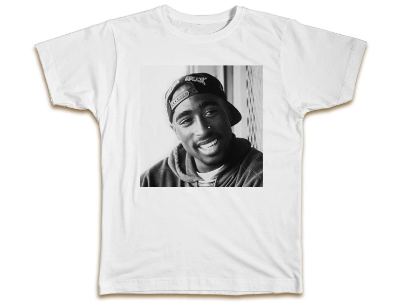 Tupac Smiling T-Shirt - Cool Designer Retro 2pac Hip Hop Present Mens Birthday