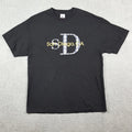 Vintage Sand Diego CA California Plaid Logo Men's XL Black Short Sleeve T Shirt